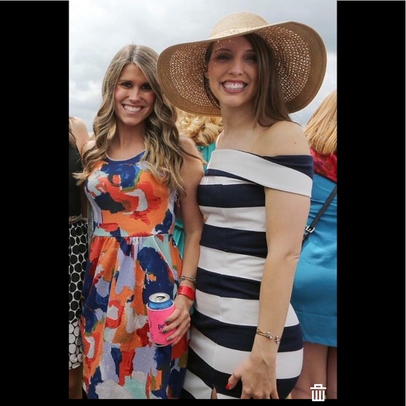 Striped Off The Shoulder Dress - Picture 2 of 3